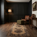 Beige Turkish runner rug in a styled room