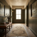 Beige Turkish runner rug in a styled room