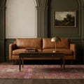 Pink Turkish runner rug in a styled room