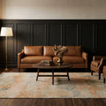 Orange Turkish runner rug in a living room