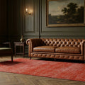 Red Turkish runner rug in a styled room