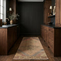 Beige Turkish runner rug in a styled room