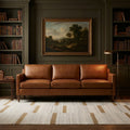 White Coffe Flatweave area rug in a library