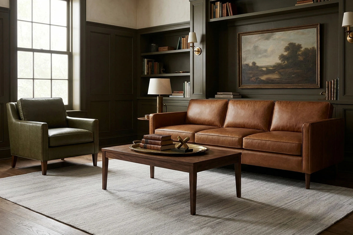 White Flatweave area rug in a study
