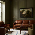 White Blue Flatweave area rug in a living room