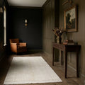 White Shaggy Wool runner rug in a corridor