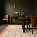 White Turkish rug in a dining room