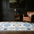 White Turkish rug in a styled room