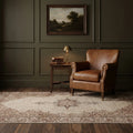 White Turkish rug in a styled room