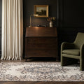 White Turkish rug in a styled room