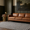 Striped Shaggy Wool area rug in a living room