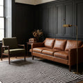 Striped Shaggy Wool area rug in a living room
