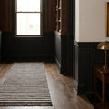 Striped Shaggy Wool runner rug in a hallway